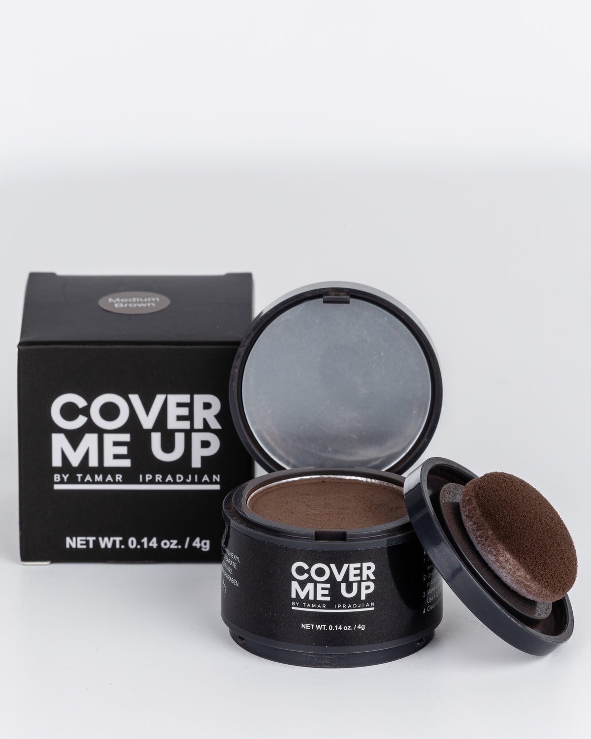  Cover Me Up Medium Brown powder applicator for hairline coverage