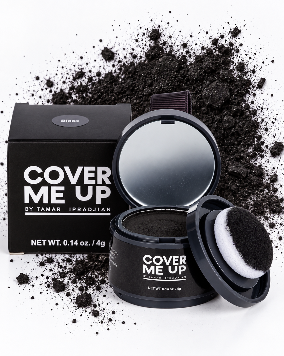  Sweat-resistant black hair powder for thinning hair and visible scalp