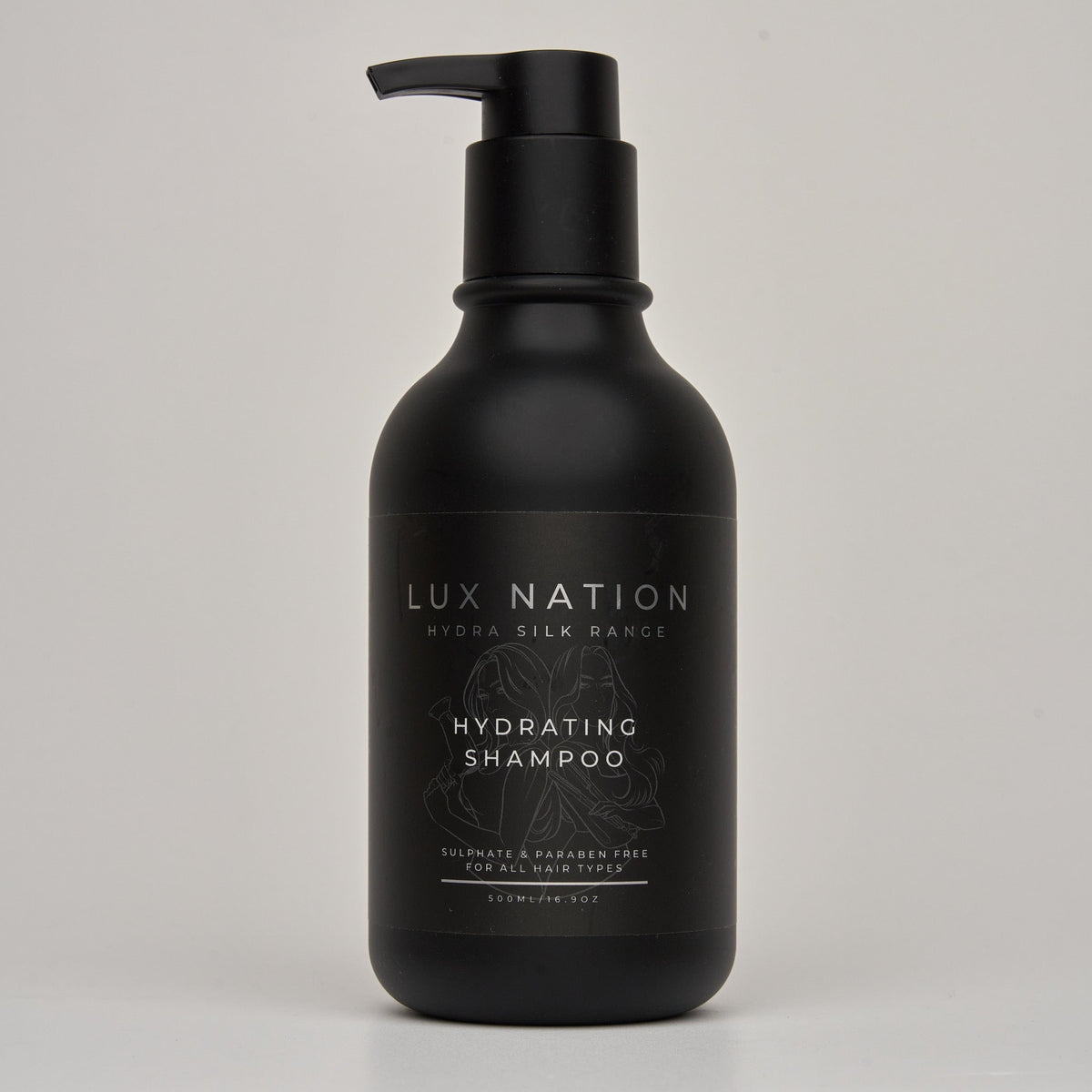 Lux Nation Hydra Silk Shampoo for dry, damaged and frizzy hair, sulphate-free hydrating shampoo for smooth, silky, shiny hair