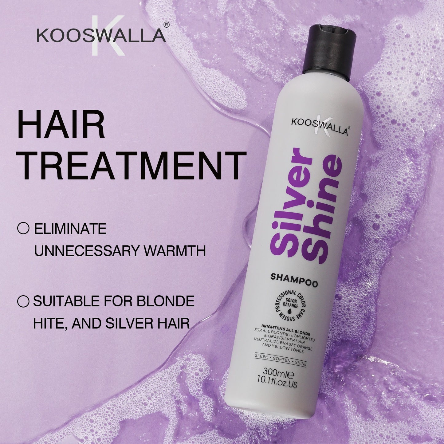 Kooswalla blonde toning treatment that removes brassy tones and brightens blonde hair — professional salon formula available for wholesale and salon use.