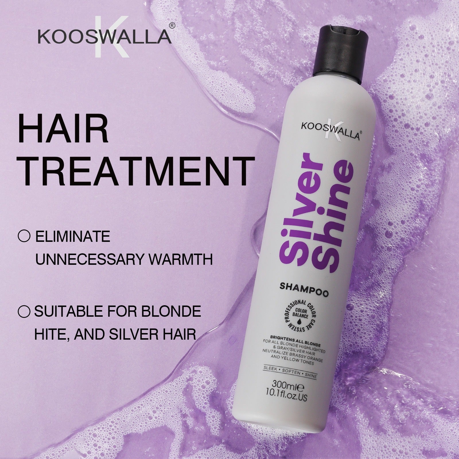 Kooswalla blonde toning treatment that removes brassy tones and brightens blonde hair — professional salon formula available for wholesale and salon use.