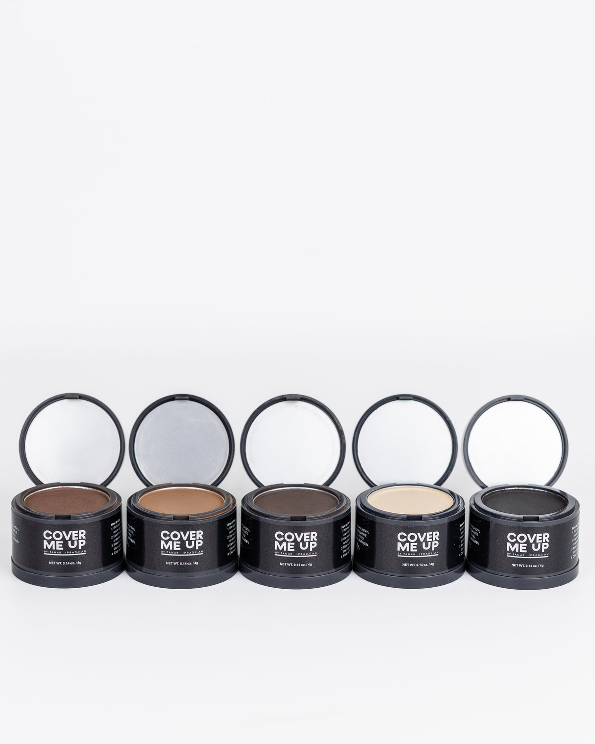 Hair root touch-up compact for covering grey regrowth and sparse areas