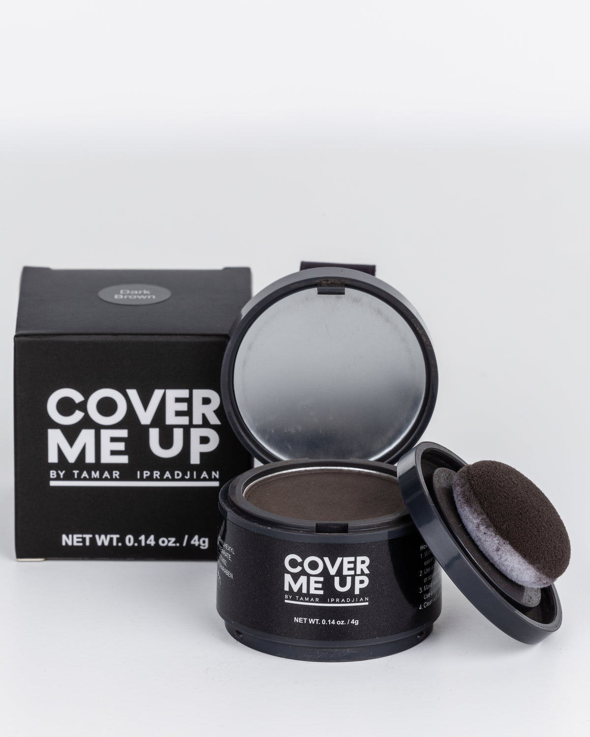 Dark Brown grey regrowth cover\-up powder for between salon visits