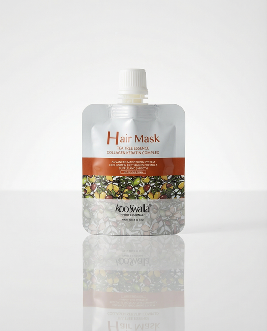 Collagen complex hair mask travel size for deep hydration, repair, softness and shine, perfect for gym and travel use Kooswalla 