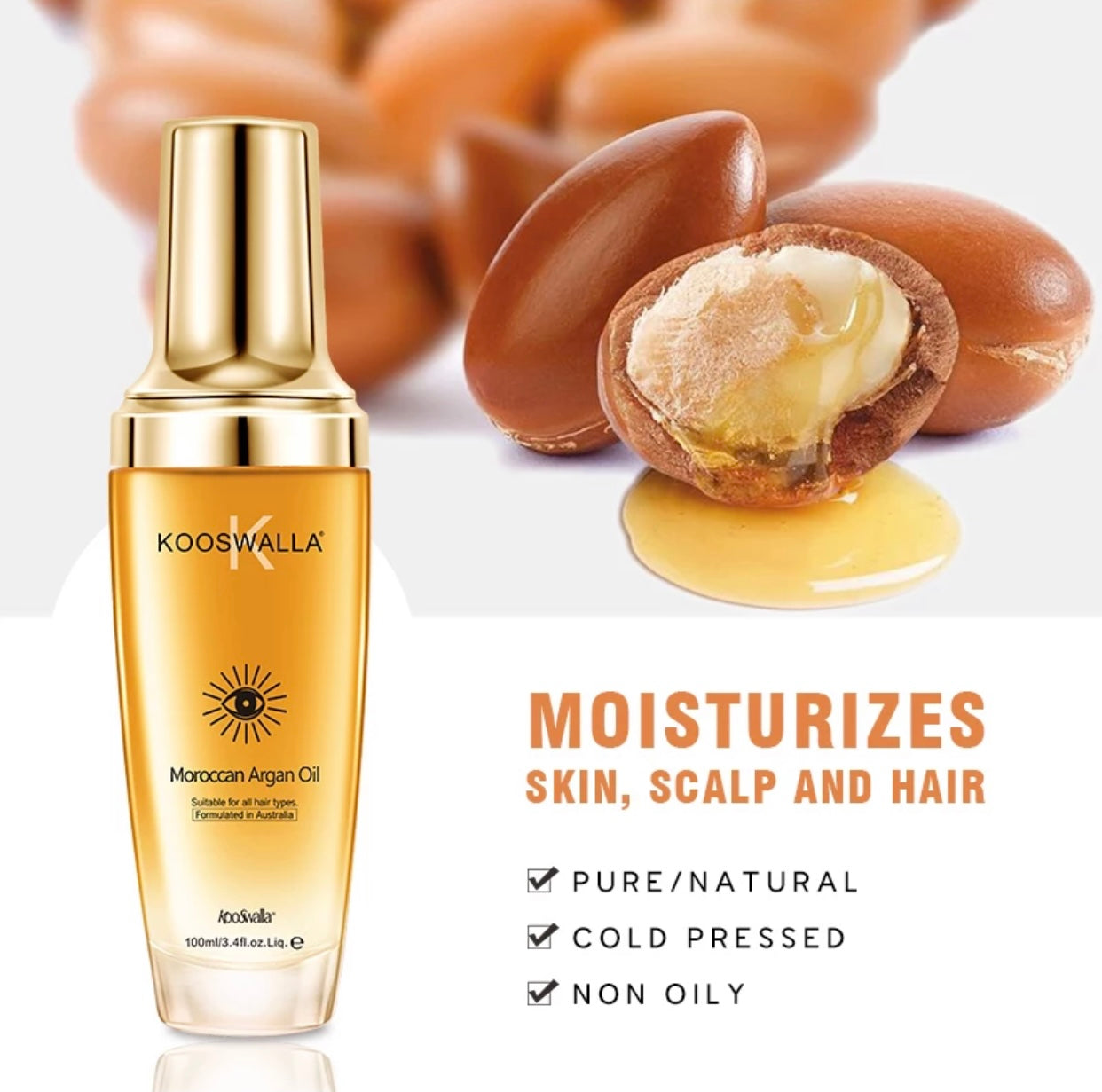 Kooswalla hair serum that repairs damaged hair, deeply moisturises and nourishes strands for a healthy shine — perfect for salons, retail, and professional wholesale use.