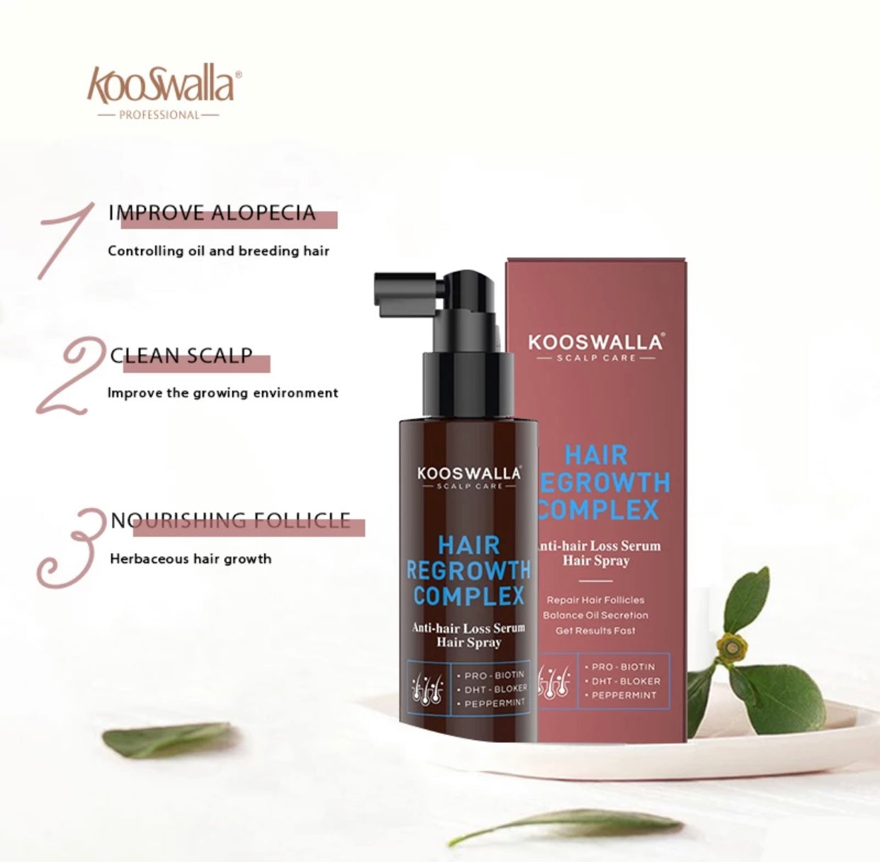 Kooswalla hair loss treatment — professional Haircare that helps stimulate hair growth and reduce hair fall, designed for salons and individuals. Available for wholesale and retail purchase.